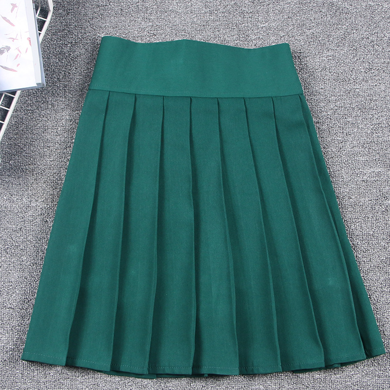 Japanese Cute Pleated Skirt Cosplay Schoolgirl Uniform Harajuku Solid ...