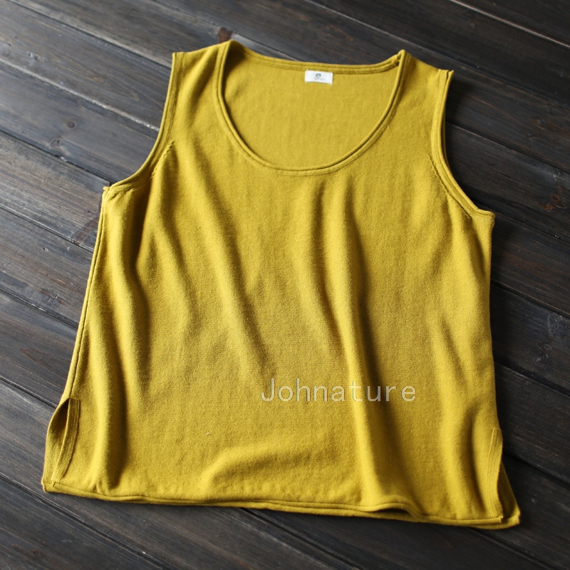 Tank 2019 New Summer Cotton Women Vest Knitted Solid Color O-neck ...