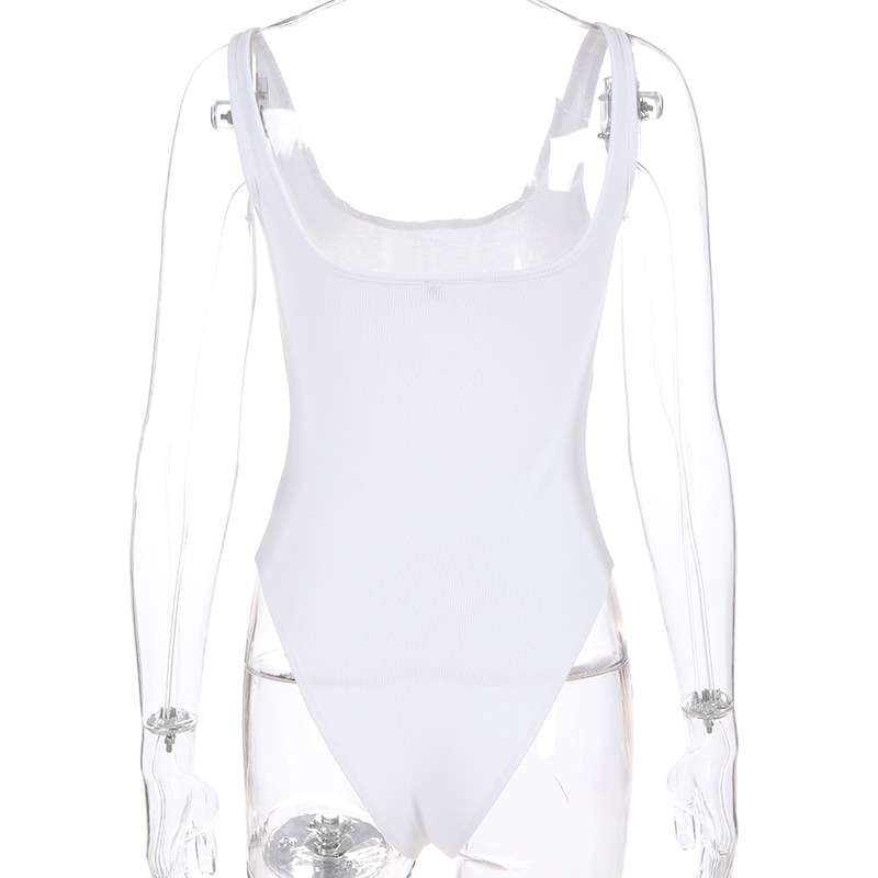Summer White Sleeveless Bodysuit Women Vest Casual Romper Body Suit ...