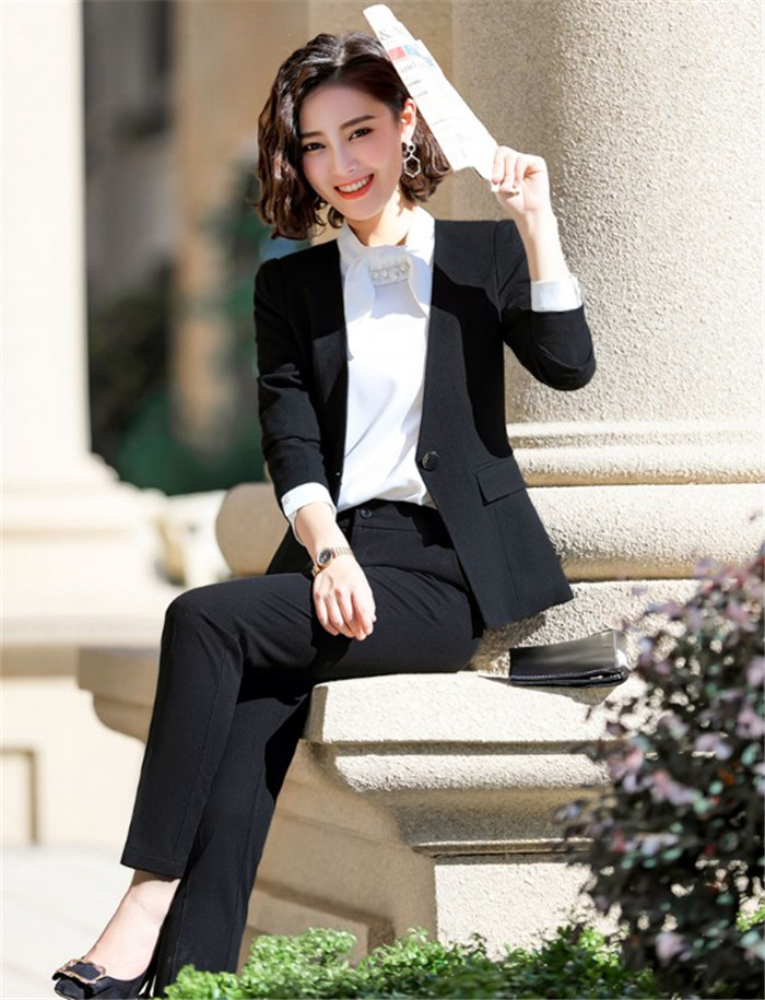 Women Suit Office Uniform New Spring Autumn Slim Fashion Long Sleeve ...